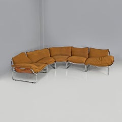 Italian modern brown fabric modular sofa Compor S 72 by Gero for Mussi, 1970s