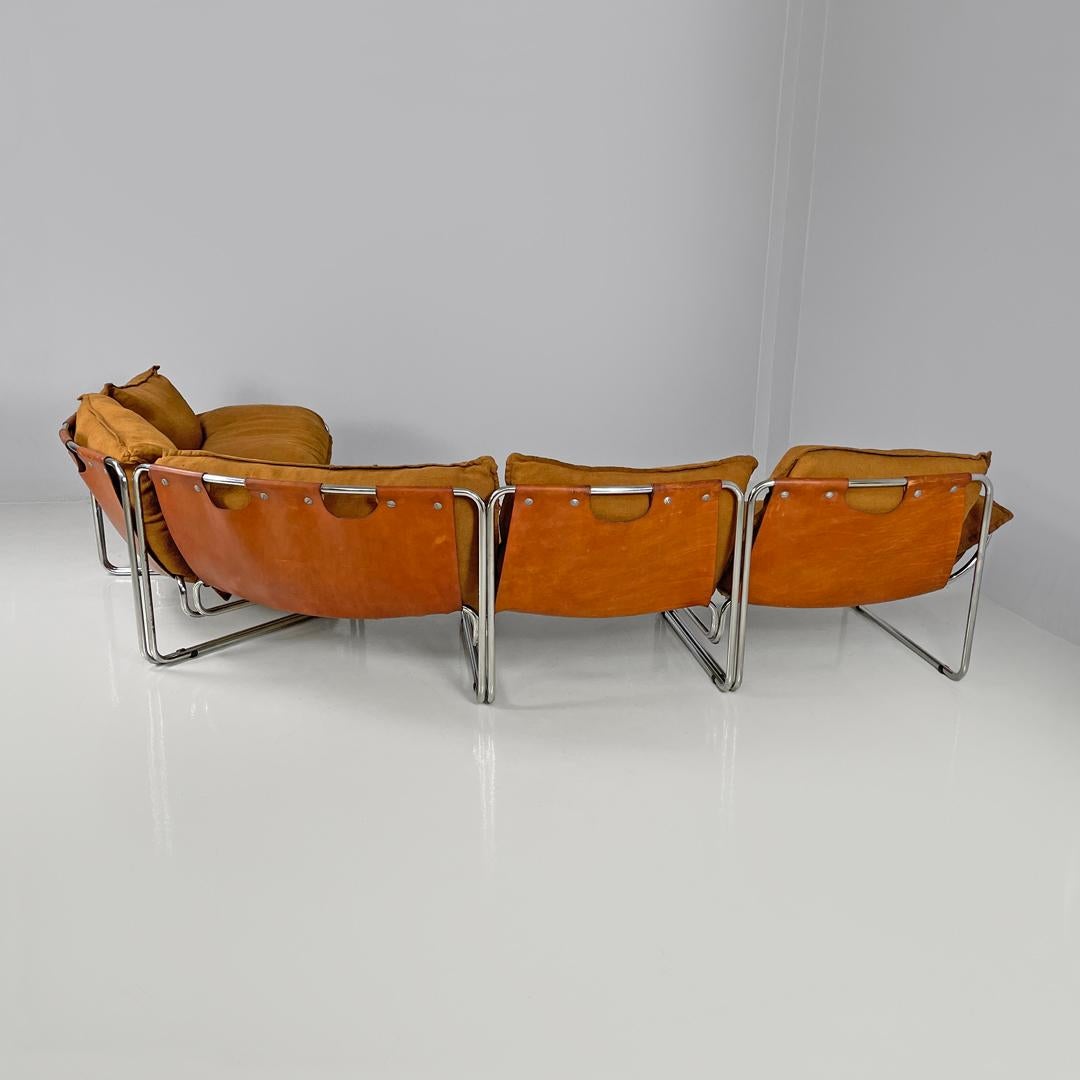 Sofá modular italiano moderno de tela marrón Compor S 72 de Gero para Mussi, años 70 Moderno en venta