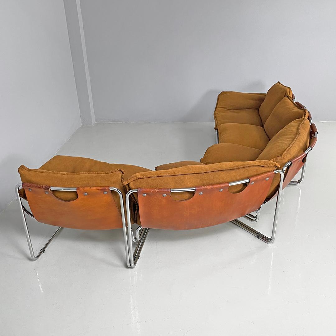 Sofá modular italiano moderno de tela marrón Compor S 72 de Gero para Mussi, años 70 Italiano en venta