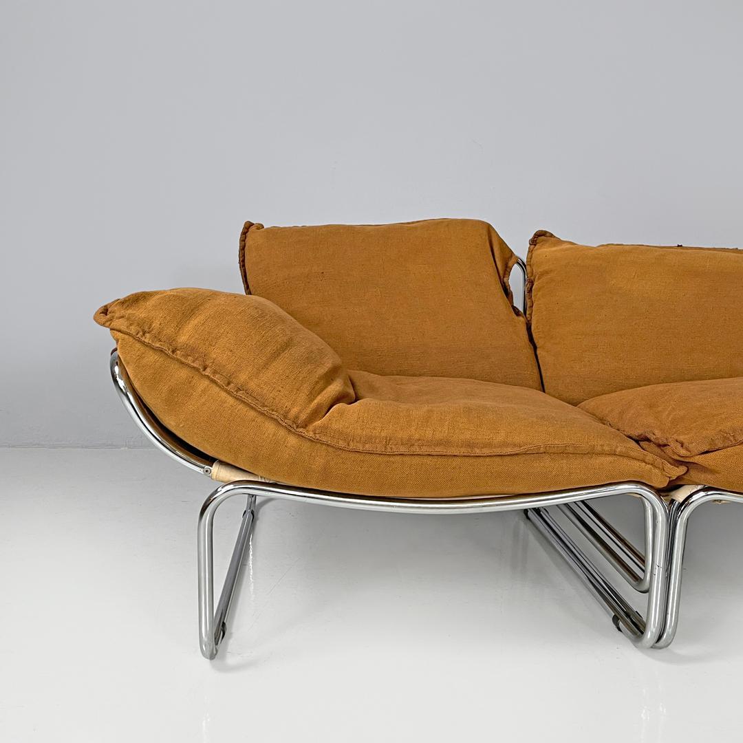 Sofá modular italiano moderno de tela marrón Compor S 72 de Gero para Mussi, años 70 Metal en venta
