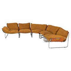 Italian modern brown fabric modular sofa Compor S 72 by Gero for Mussi, 1970s