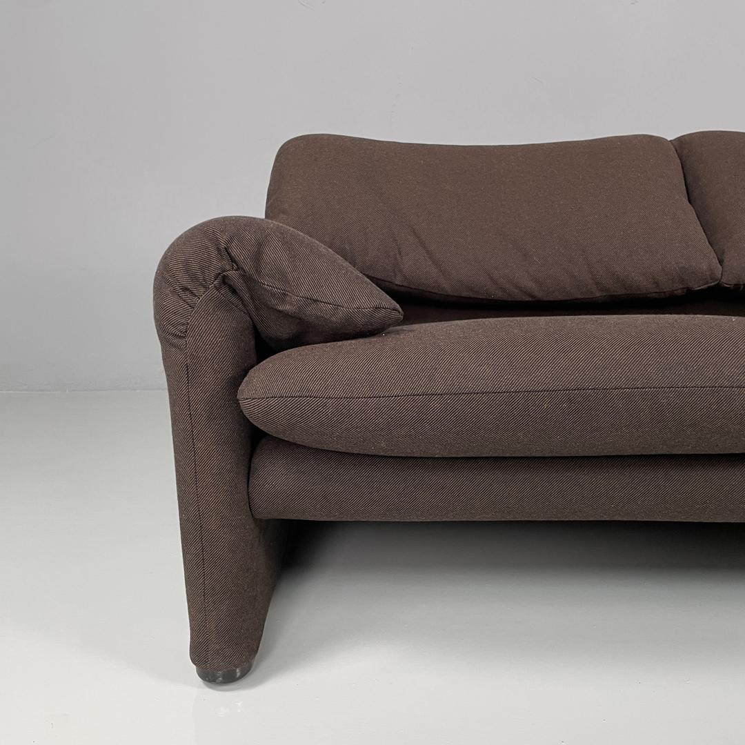 Canapé moderne italien en tissu marron Maralunga par Vico Magistretti pour Cassina 1970 en vente 7