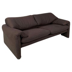 Italian modern brown fabric sofa Maralunga by Vico Magistretti for Cassina 1970s
