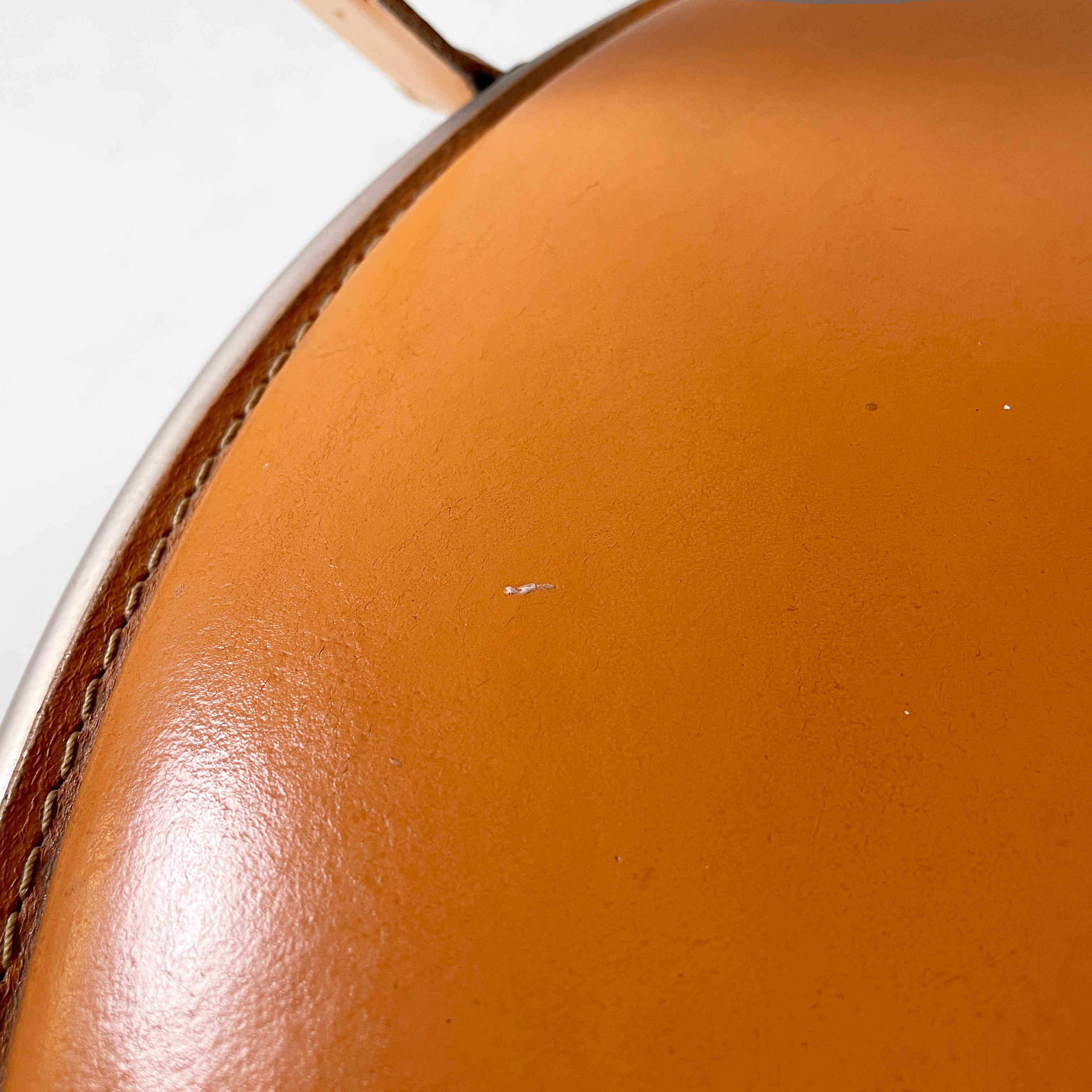 Sedie moderne italiane in pelle marrone e metallo di Calligaris, anni '70 in vendita 8
