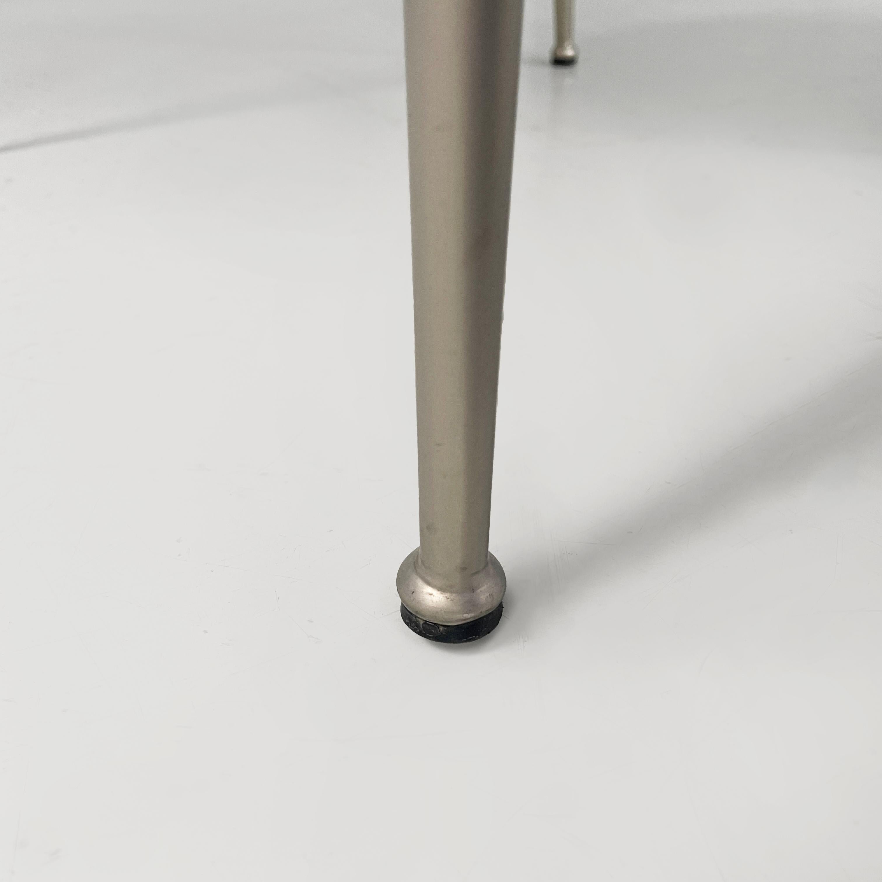 Sedie moderne italiane in pelle marrone e metallo di Calligaris, anni '70 in vendita 11