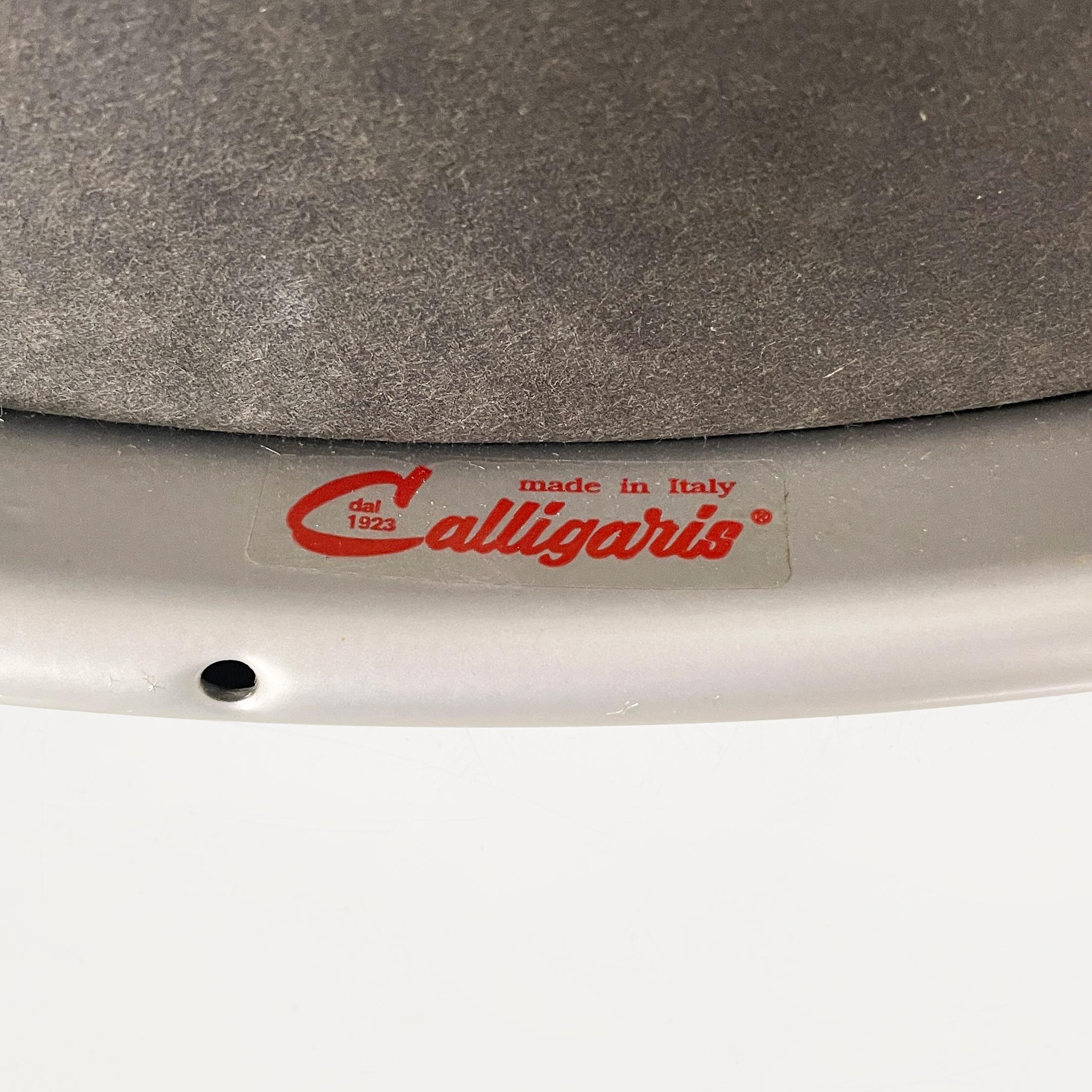 Sedie moderne italiane in pelle marrone e metallo di Calligaris, anni '70 in vendita 12