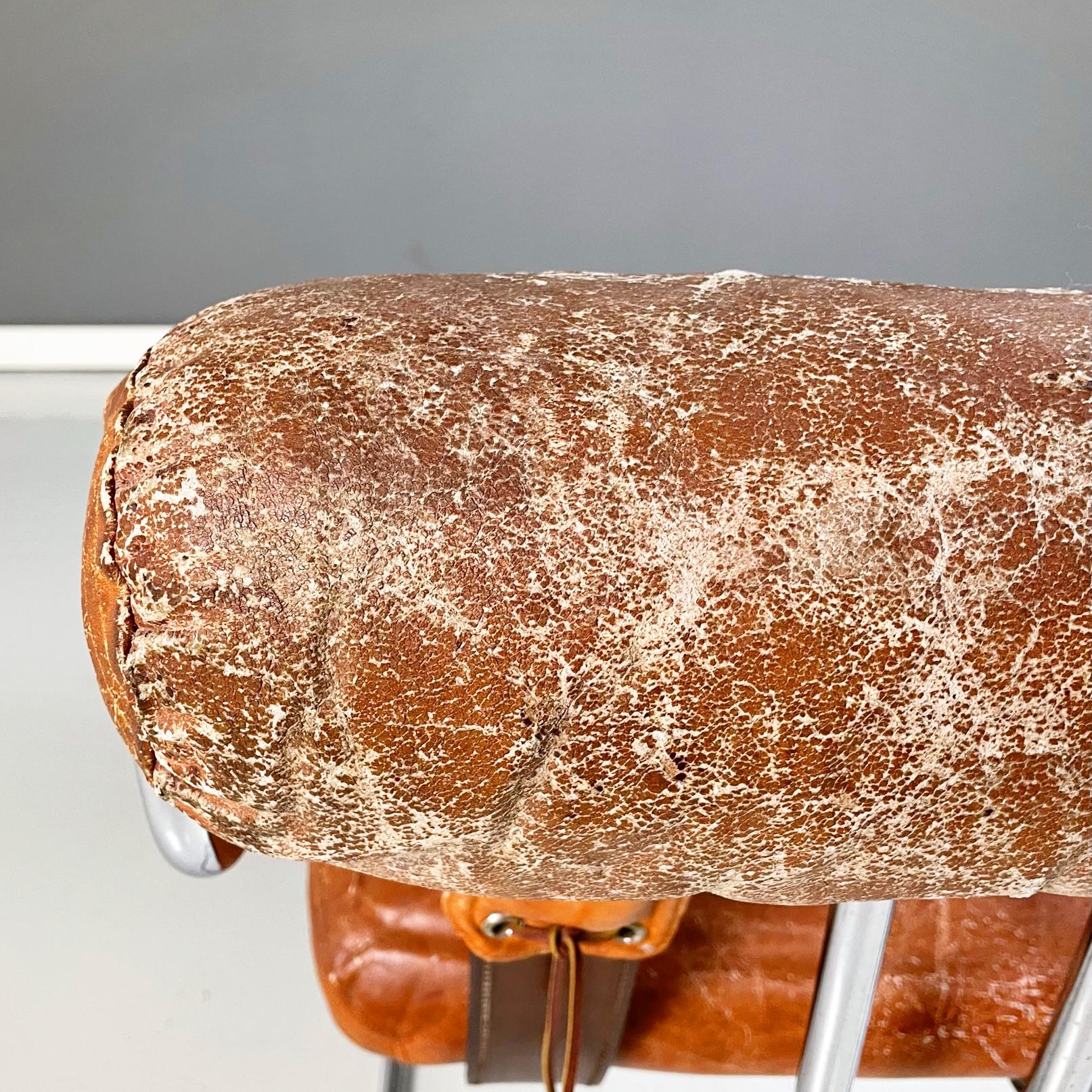 Chaise moderne italienne en cuir marron Tucroma de Guido Faleschini 4Mariani, 1970 9