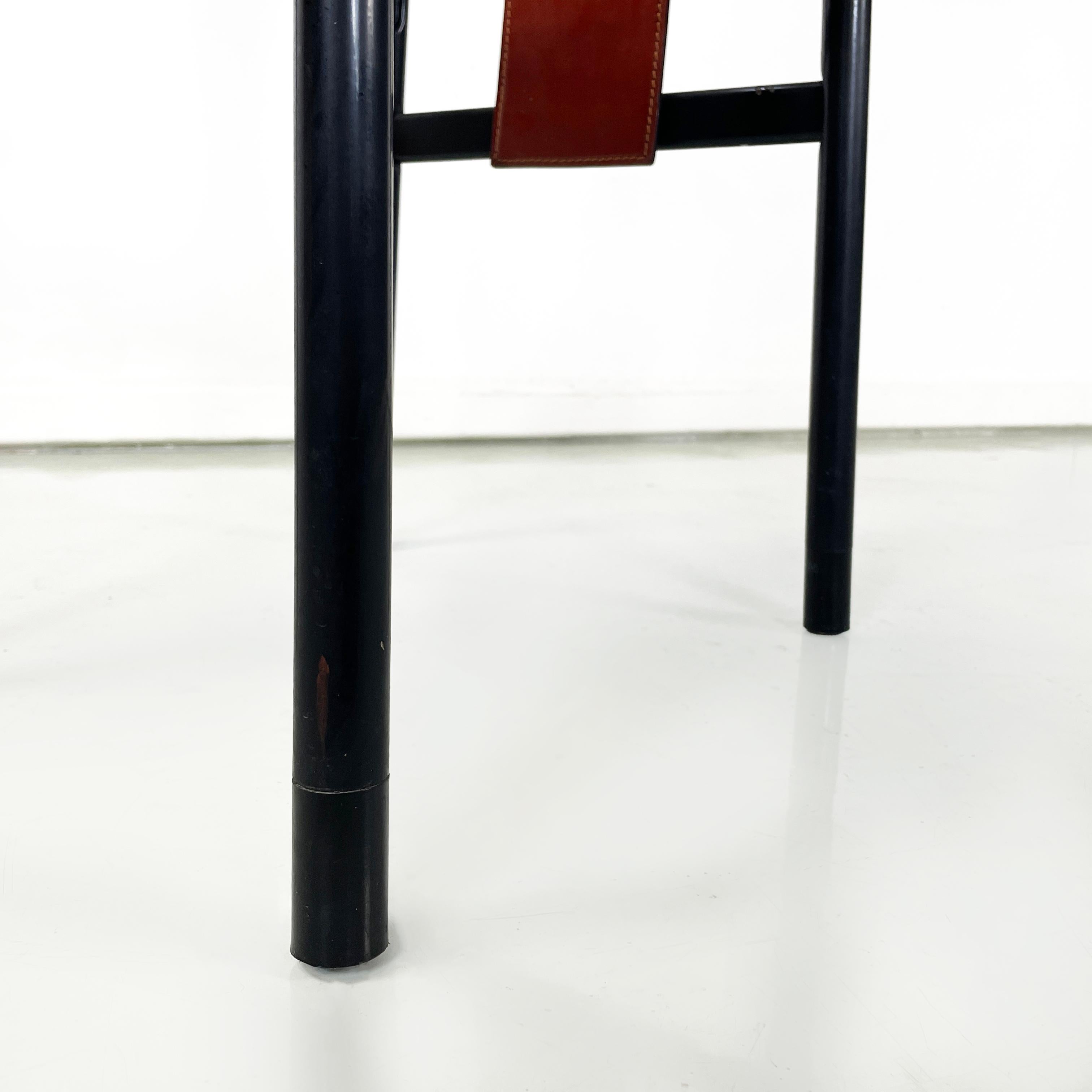 Italian modern Brown leather Chairs Irma by Castiglioni for Zanotta, 1970s For Sale 13