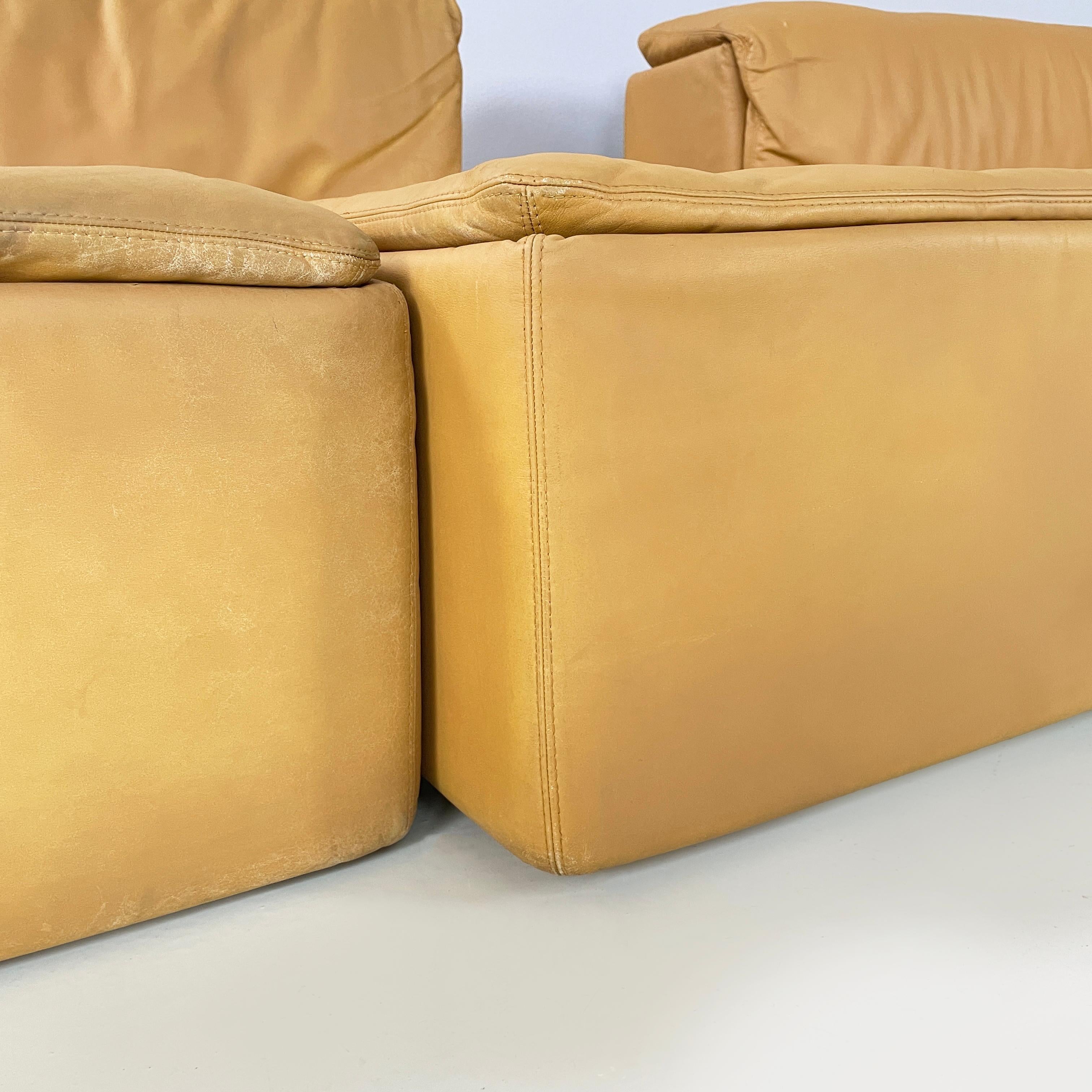 Italian modern Brown leather modular sofa Paione by Salocchi for Sormani, 1970s For Sale 10