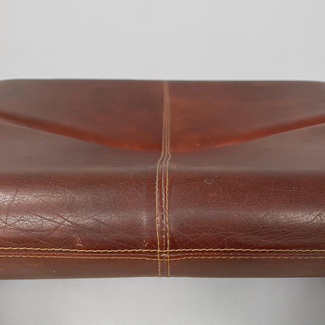 Pouf moderne italien en cuir brun Coronado Afra et Tobia Scarpa pour B&B, 1970 5