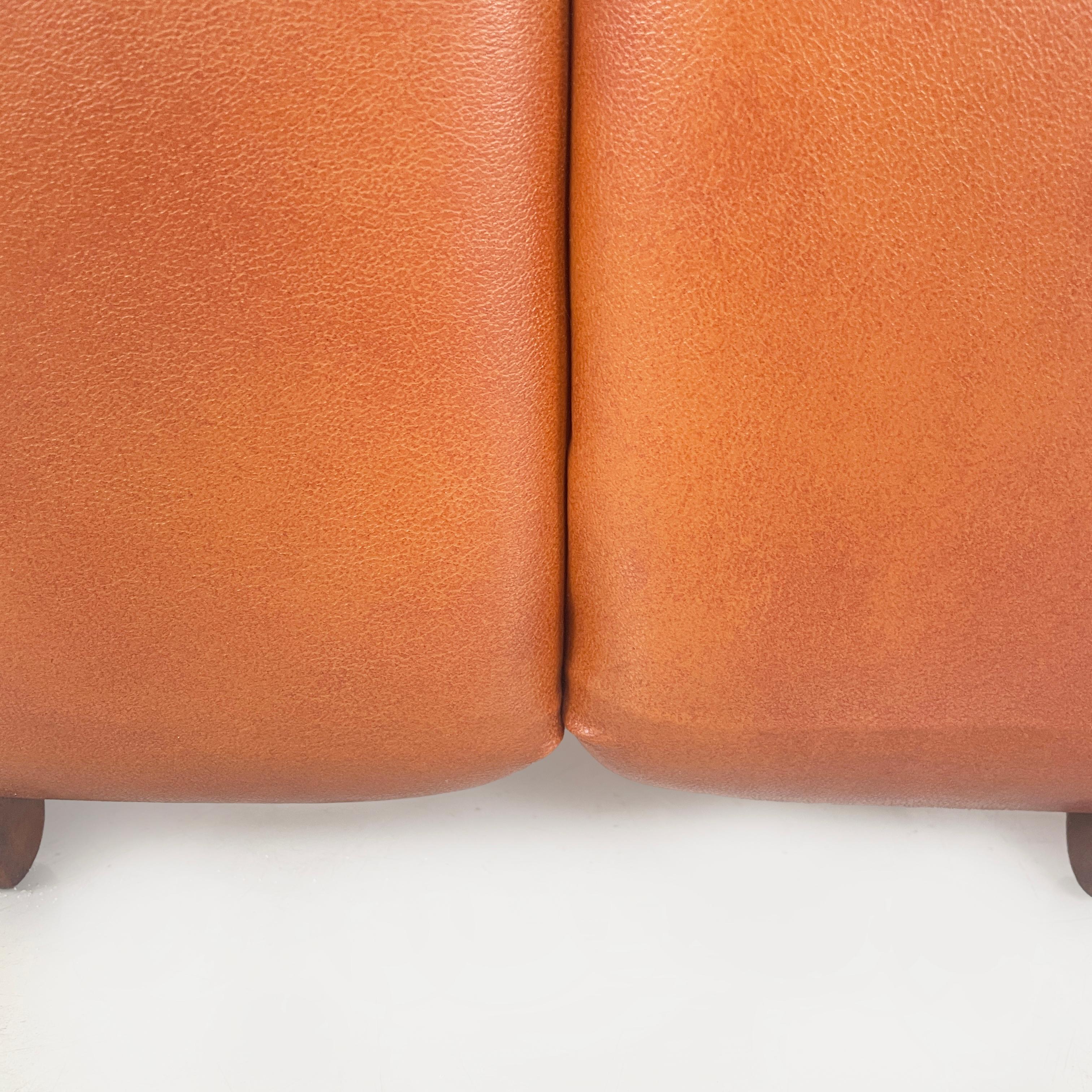 Italian modern Brown leather Poufs Coronado by Afra Tobia Scarpa for B&B, 1970s 5
