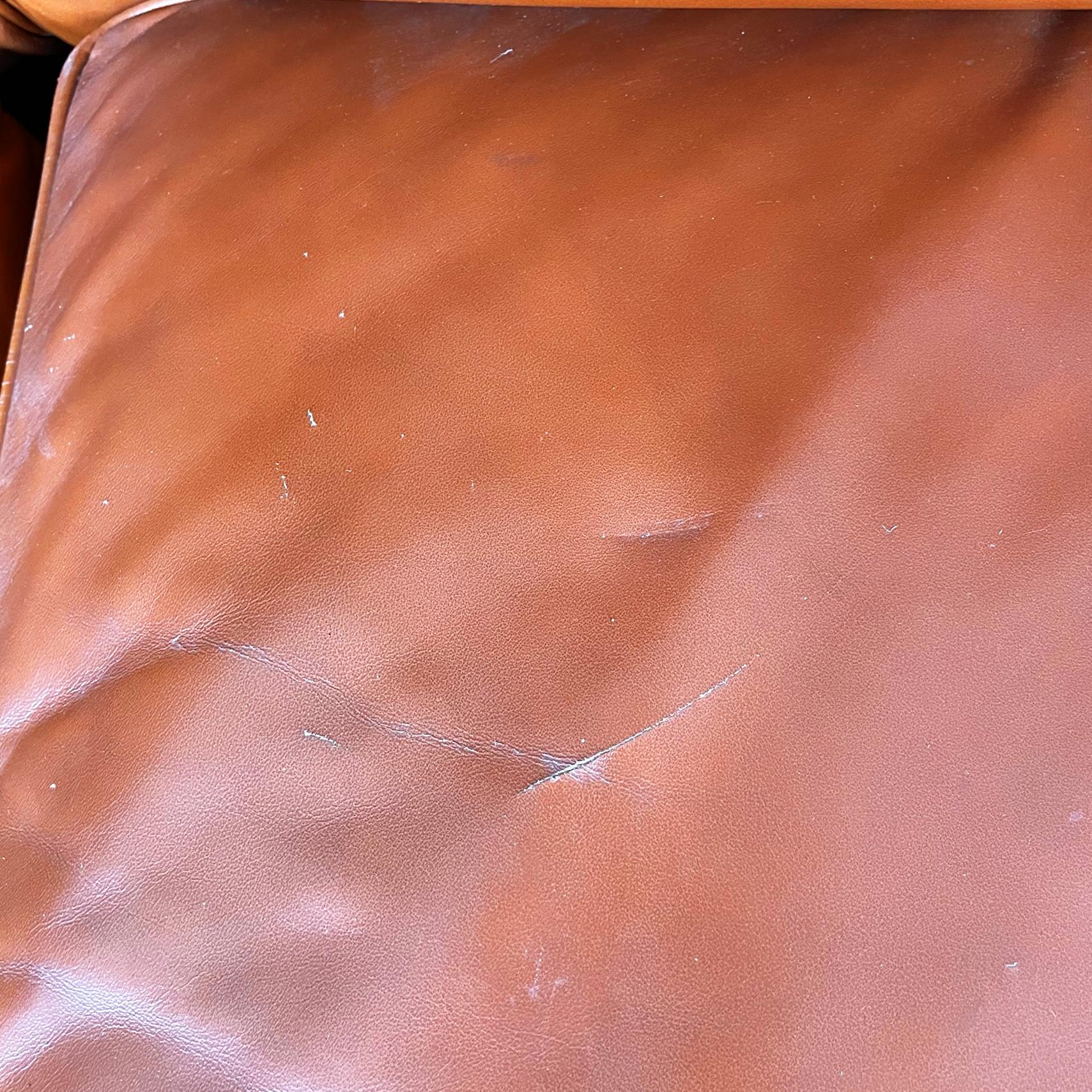 Italian Modern Brown Leather Sofa Twice by Cerri for Poltrona Frau, 1980s For Sale 3