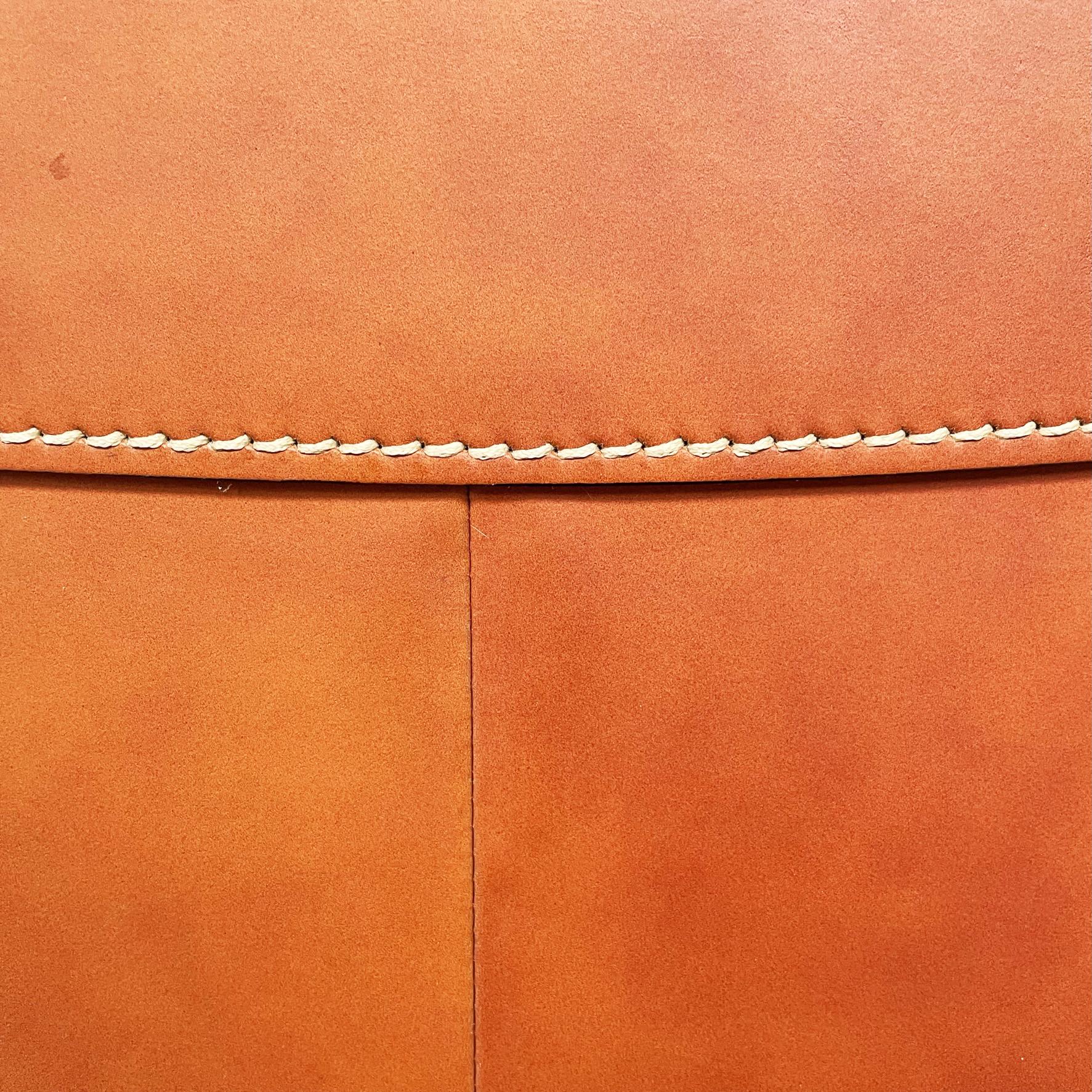Italian Modern Brown Leather Sofa Twice by Cerri for Poltrona Frau, 1980s For Sale 8