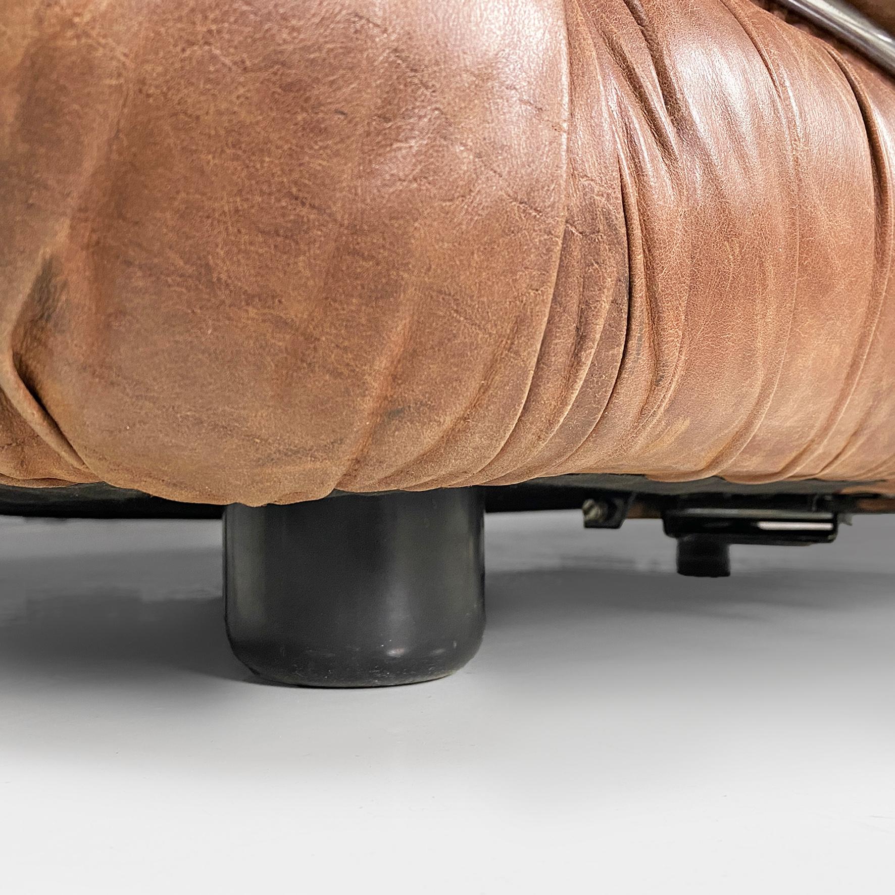 Canapé moderne italien en cuir brun Soriana par Afra & Tobia Scarpa, Cassina 1970 en vente 7