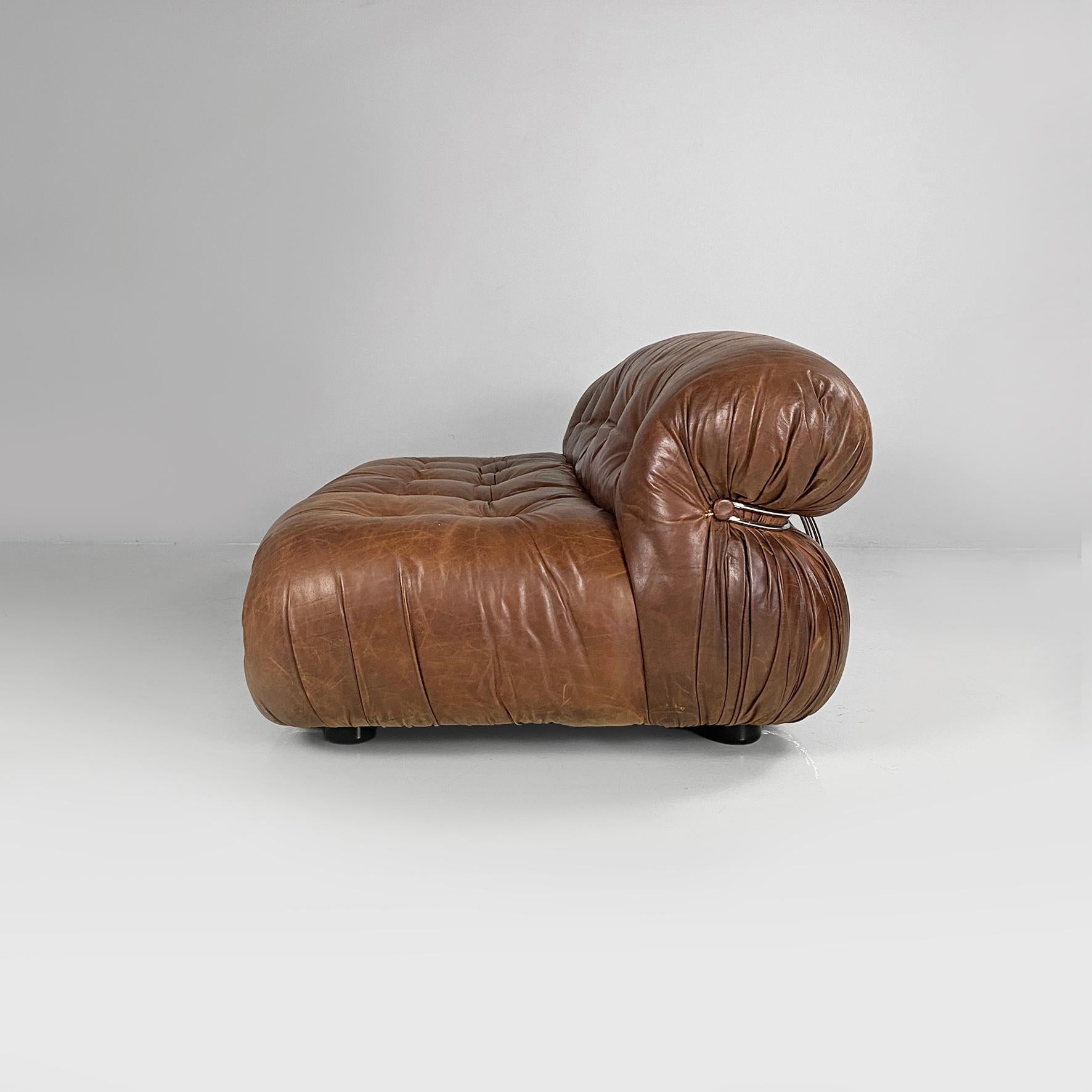 Canapé moderne italien en cuir brun Soriana par Afra & Tobia Scarpa, Cassina 1970 en vente 12