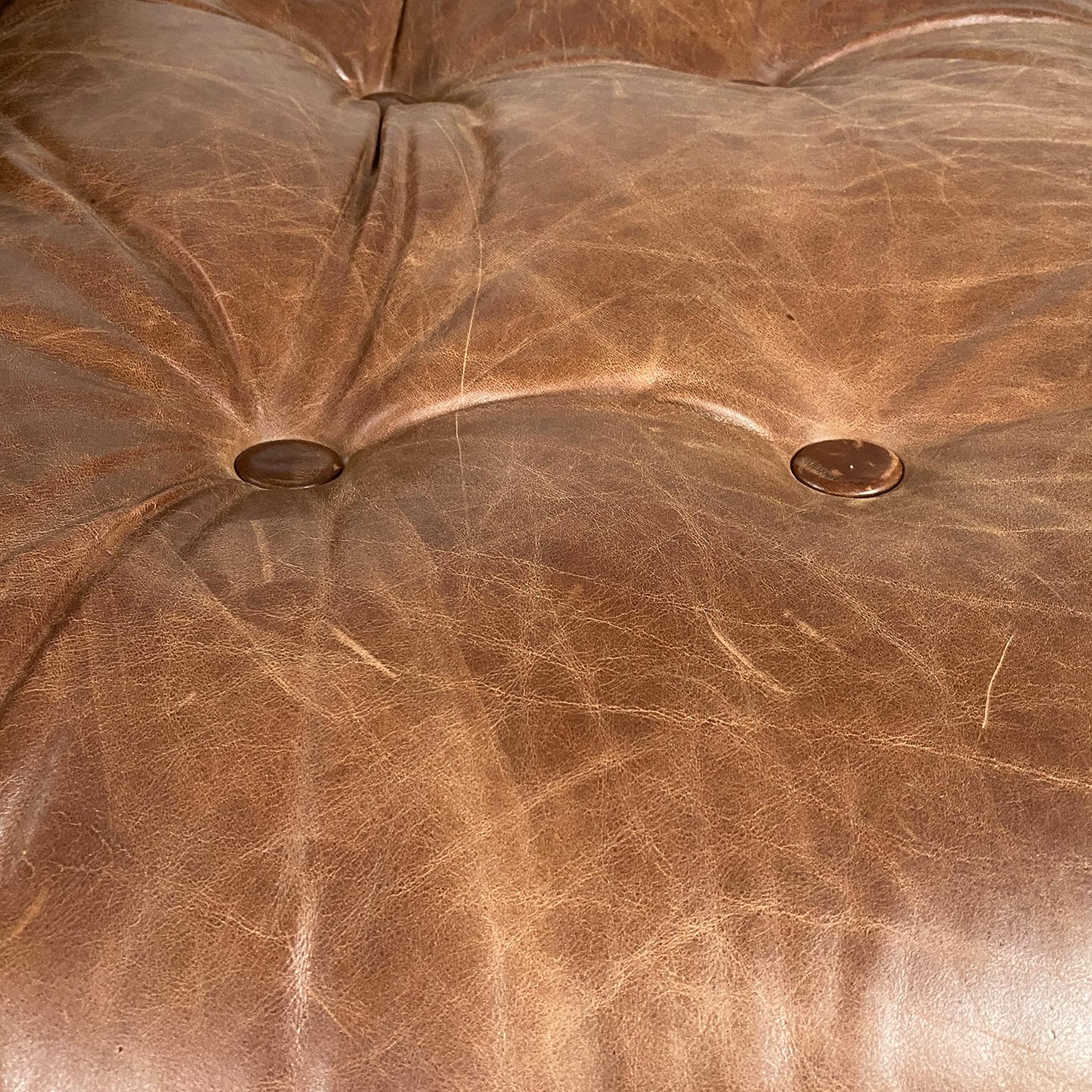 Fin du 20e siècle Canapé moderne italien en cuir brun Soriana par Afra & Tobia Scarpa, Cassina 1970 en vente