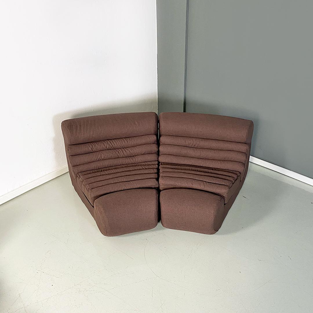 Canapé modulaire marron Carrera de style italien moderne par le groupe DDL pour BBB Bonacina, 1969 4