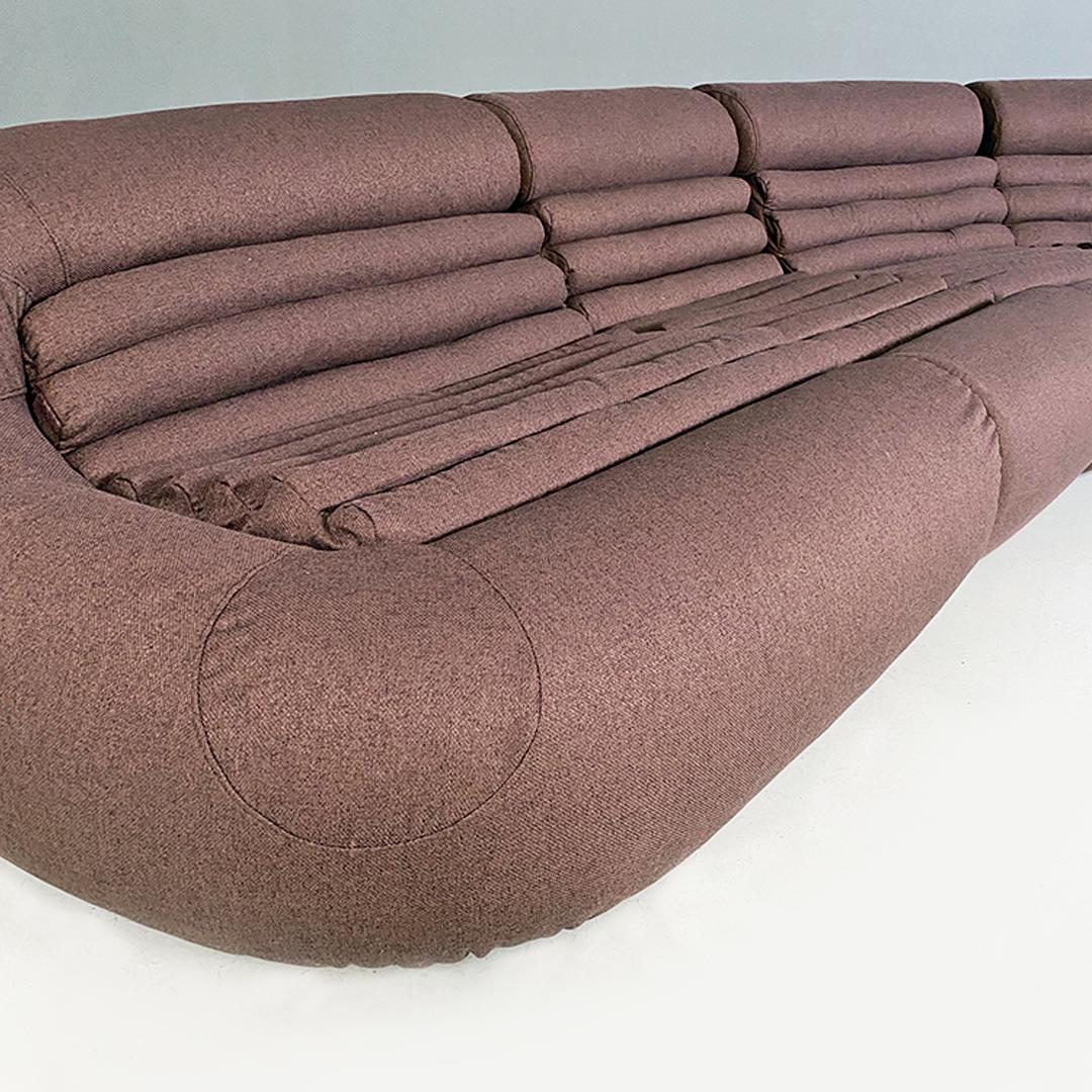 Canapé modulaire marron Carrera de style italien moderne par le groupe DDL pour BBB Bonacina, 1969 5