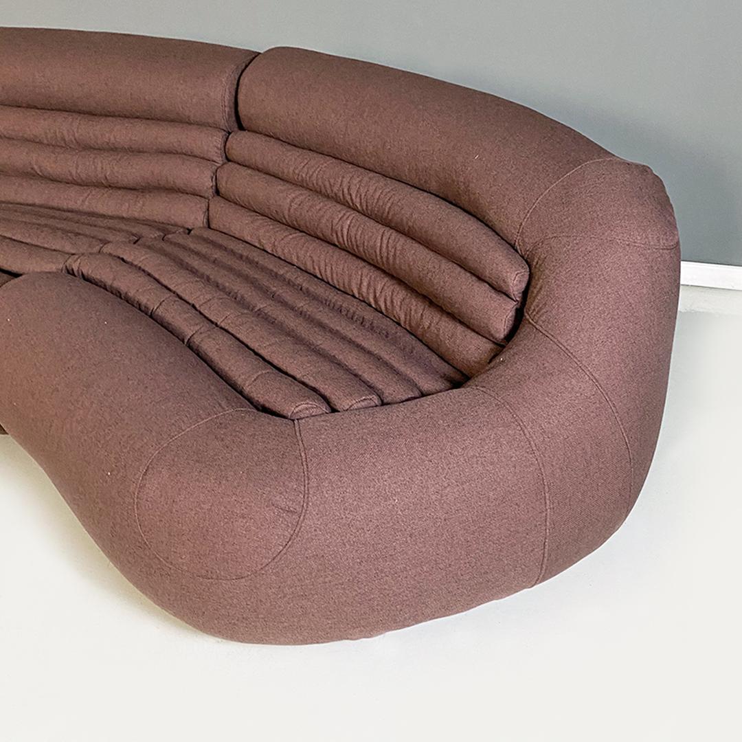 Canapé modulaire marron Carrera de style italien moderne par le groupe DDL pour BBB Bonacina, 1969 6