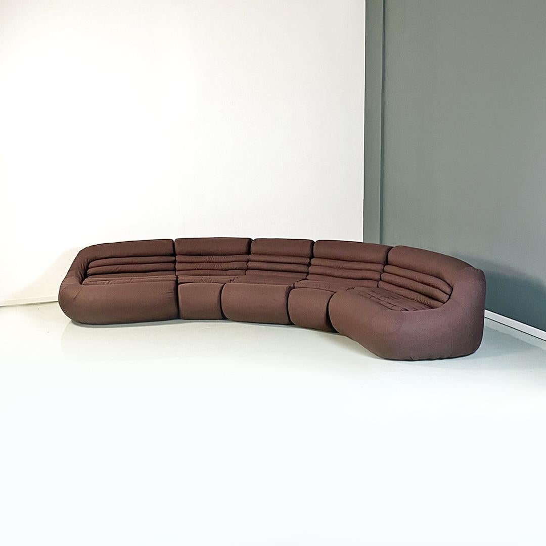 Moderne Canapé modulaire marron Carrera de style italien moderne par le groupe DDL pour BBB Bonacina, 1969