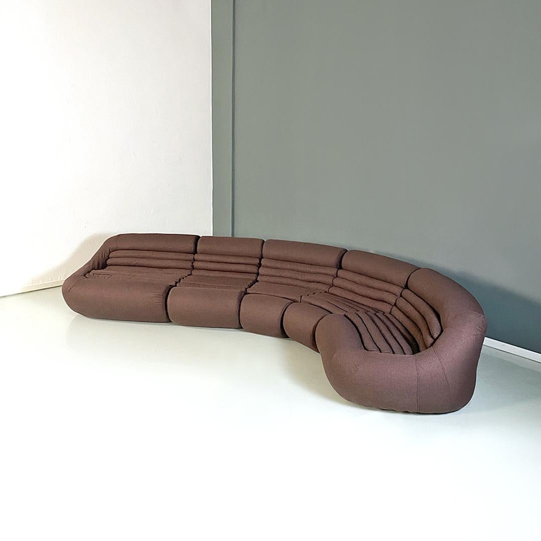 Canapé modulaire marron Carrera de style italien moderne par le groupe DDL pour BBB Bonacina, 1969 Bon état à MIlano, IT