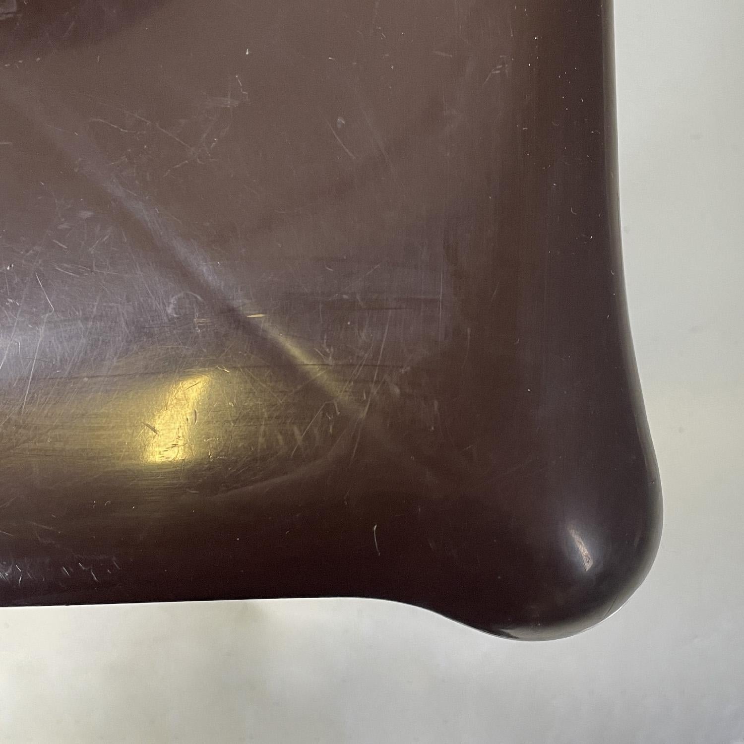 Italian modern brown plastic chair 4875 by Carlo Bartoli for Kartell, 1970s For Sale 4
