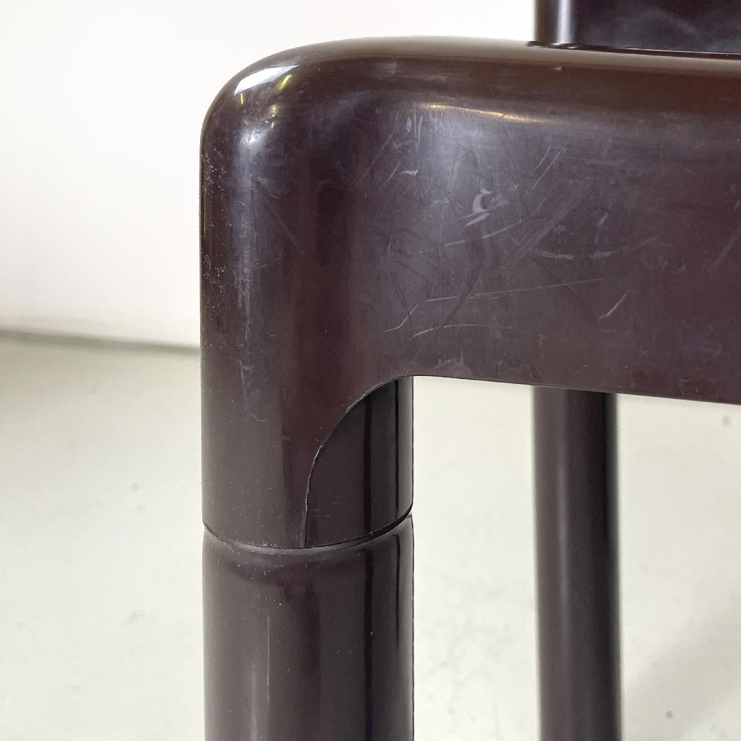 Italian modern brown plastic chair 4875 by Carlo Bartoli for Kartell, 1970s For Sale 6