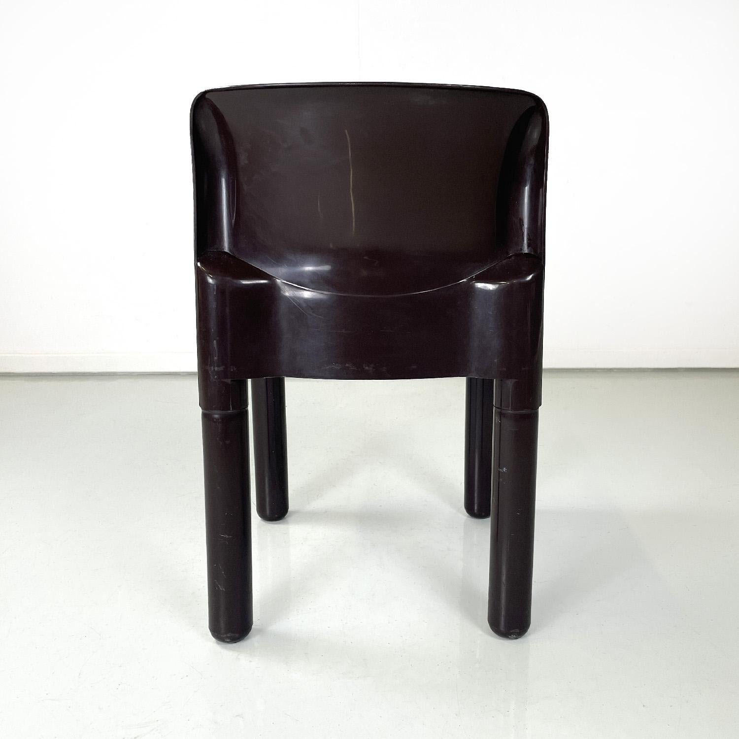 Late 20th Century Italian modern brown plastic chair 4875 by Carlo Bartoli for Kartell, 1970s For Sale