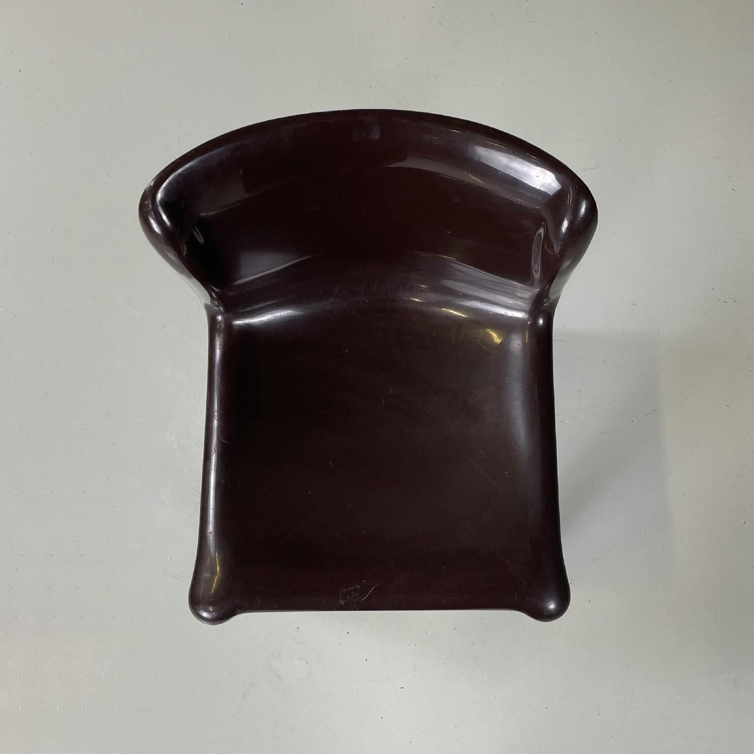 Italian modern brown plastic chair 4875 by Carlo Bartoli for Kartell, 1970s For Sale 1