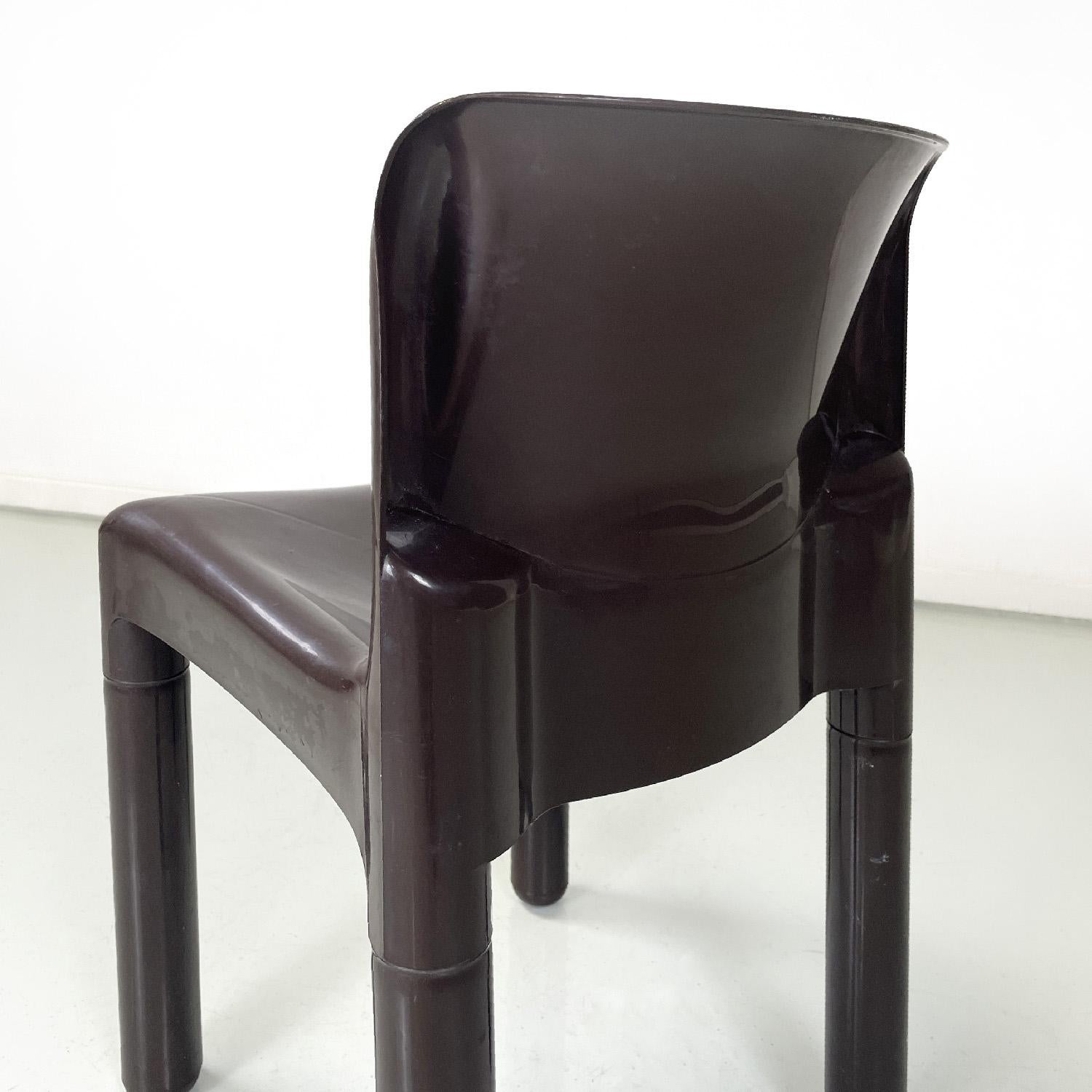 Italian modern brown plastic chair 4875 by Carlo Bartoli for Kartell, 1970s For Sale 2