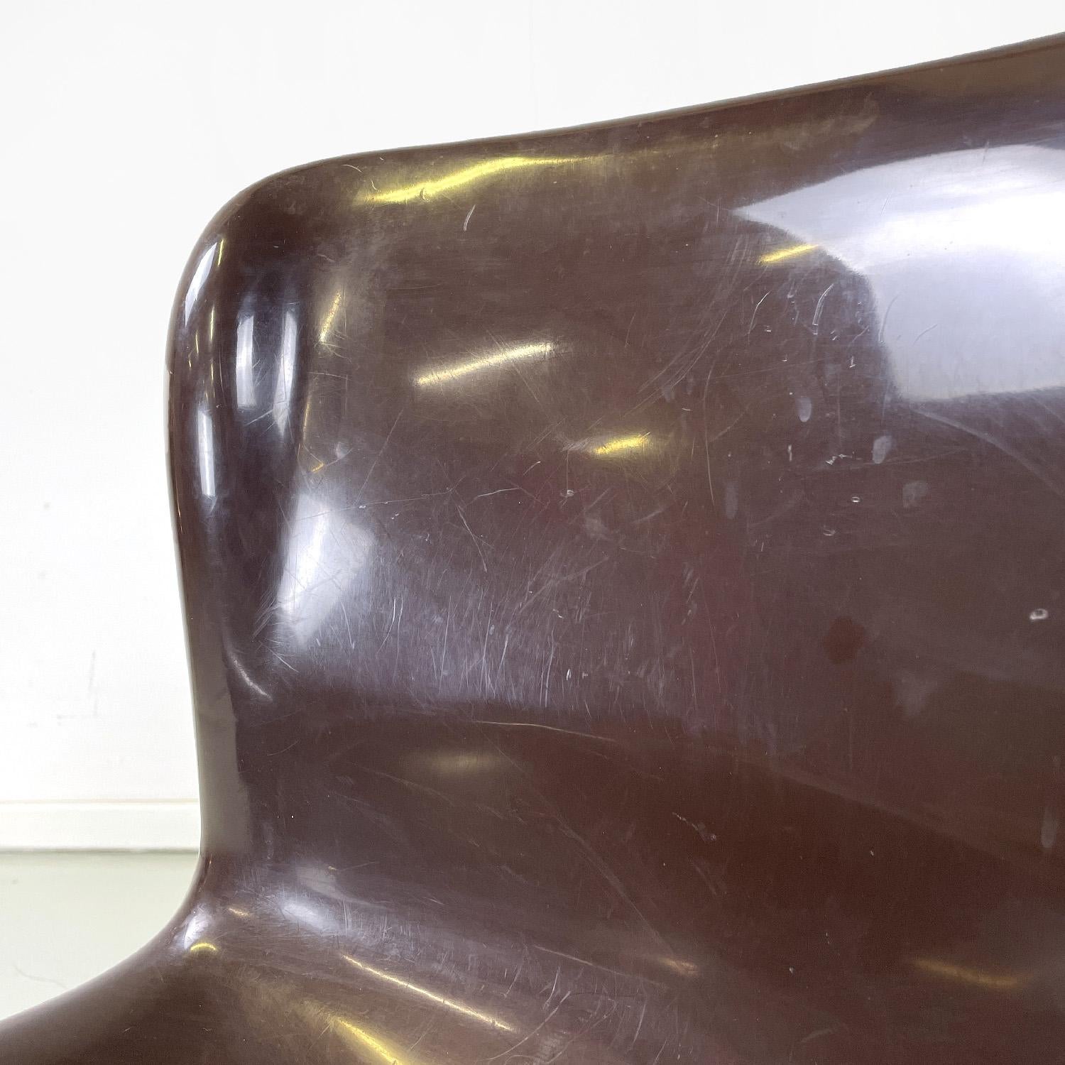 Italian modern brown plastic chair 4875 by Carlo Bartoli for Kartell, 1970s For Sale 3