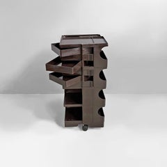 Chariot de rangement italien moderne de couleur marron « Boby », conçu par Joe Colombo pour Bieffeplast, années 1970