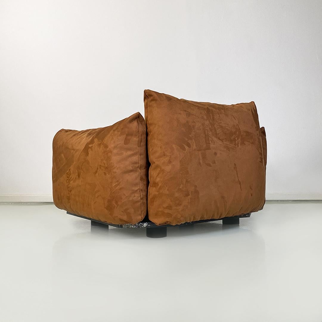 Late 20th Century Italian Modern Brown Suede Marenco Armchair by Mario Marenco for Arflex, 1970s For Sale
