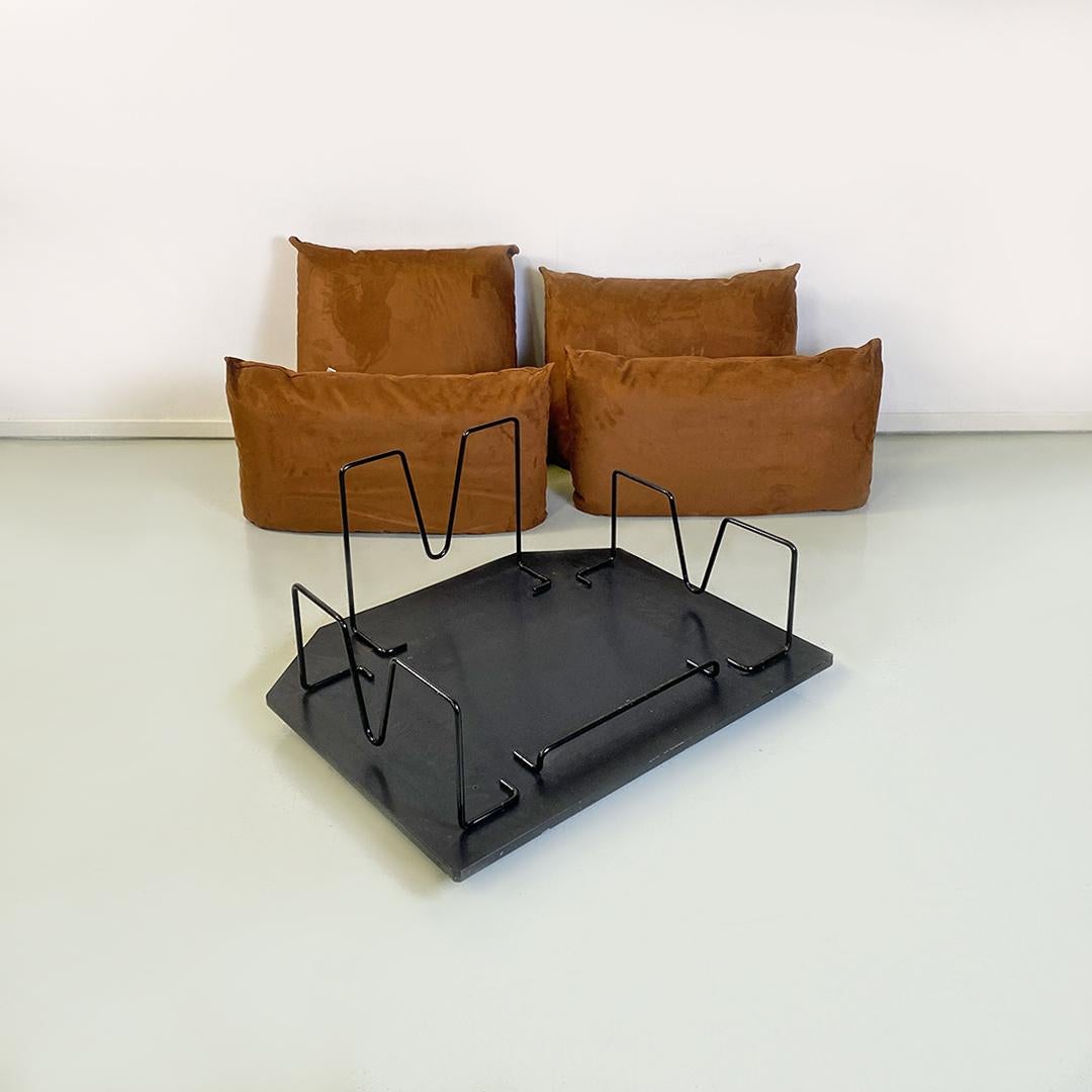 Italian Modern Brown Suede Marenco Armchair by Mario Marenco for Arflex, 1970s For Sale 2