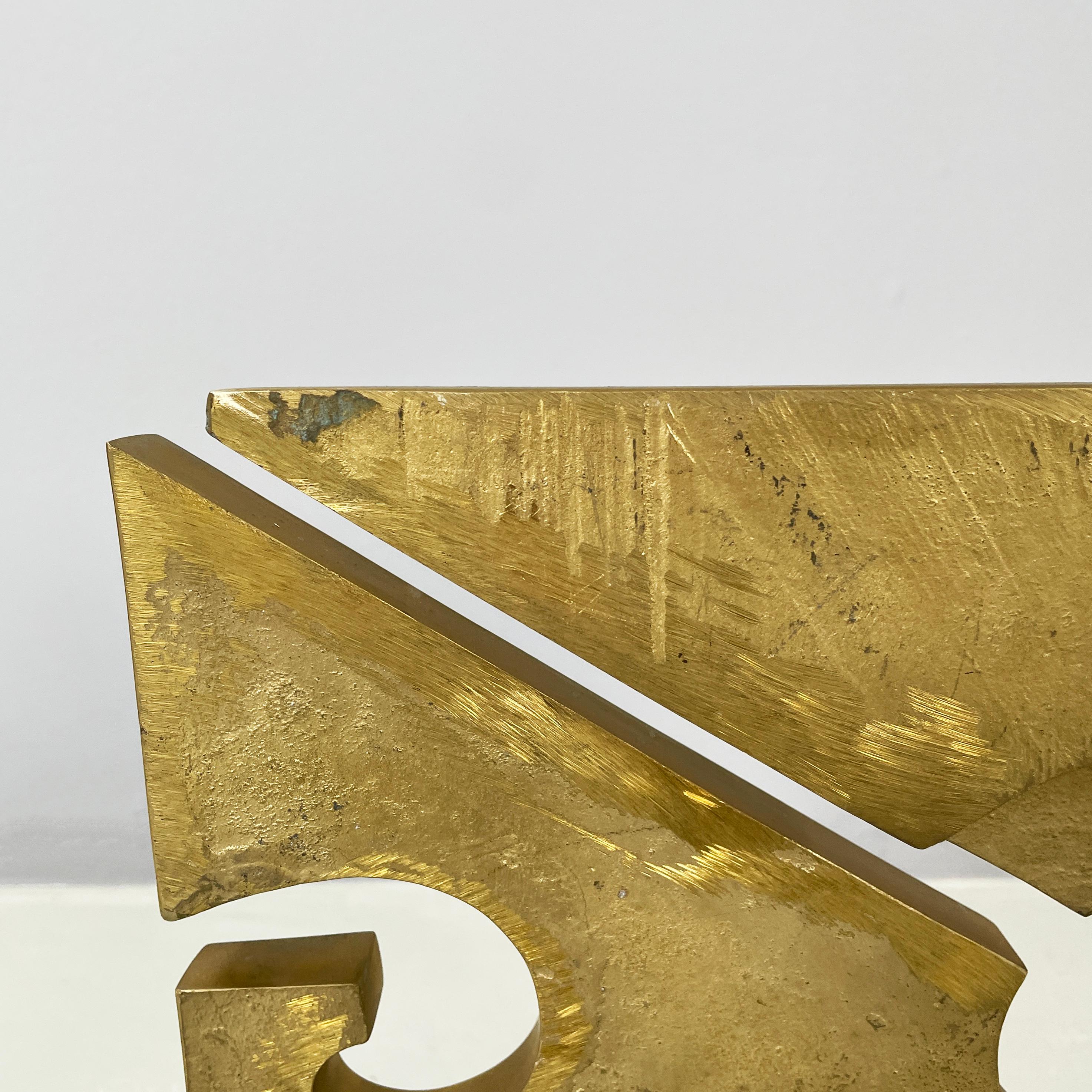 Italian modern brutalist Brass sculpture by Edmondo Cirillo, 1970s For Sale 9