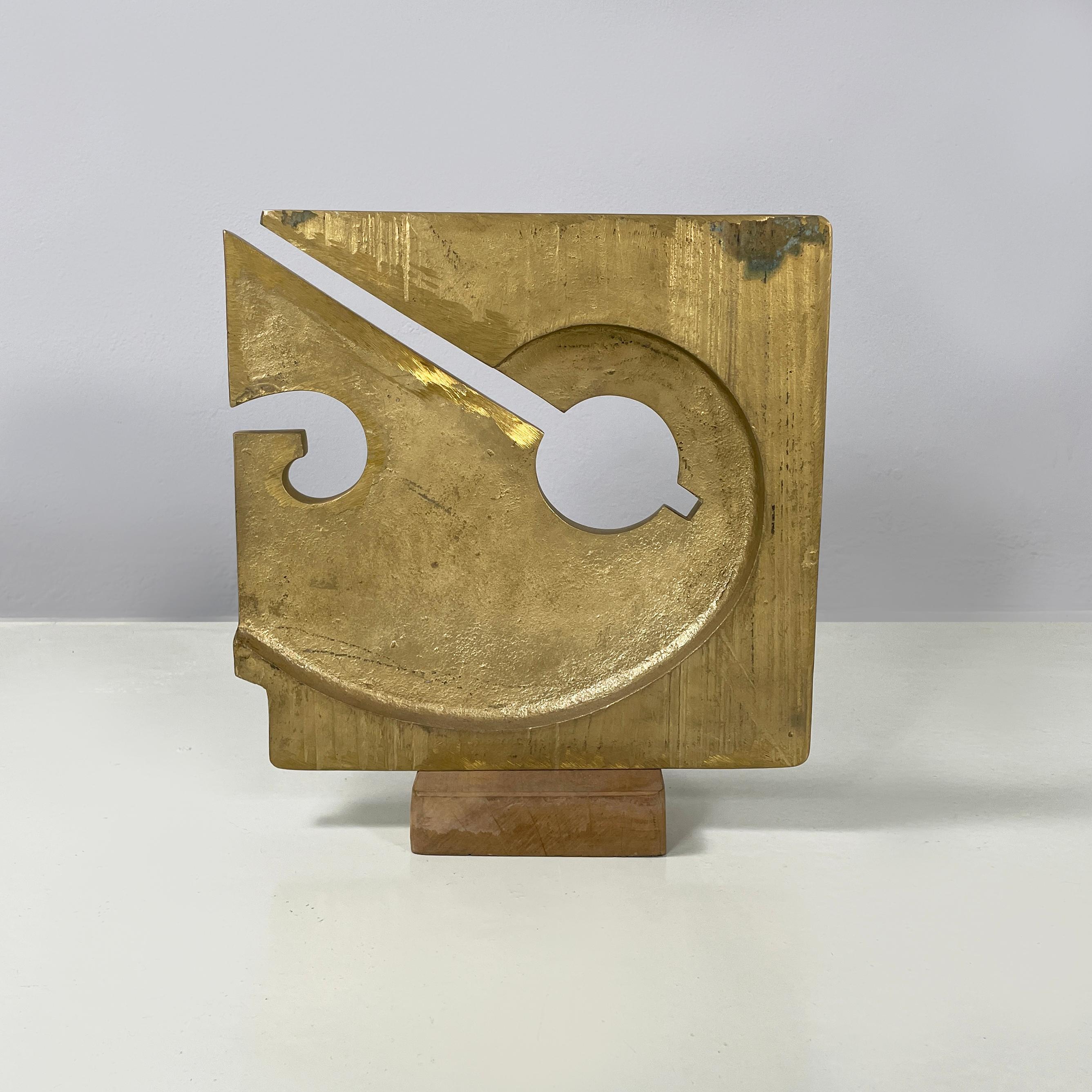Late 20th Century Italian modern brutalist Brass sculpture by Edmondo Cirillo, 1970s For Sale