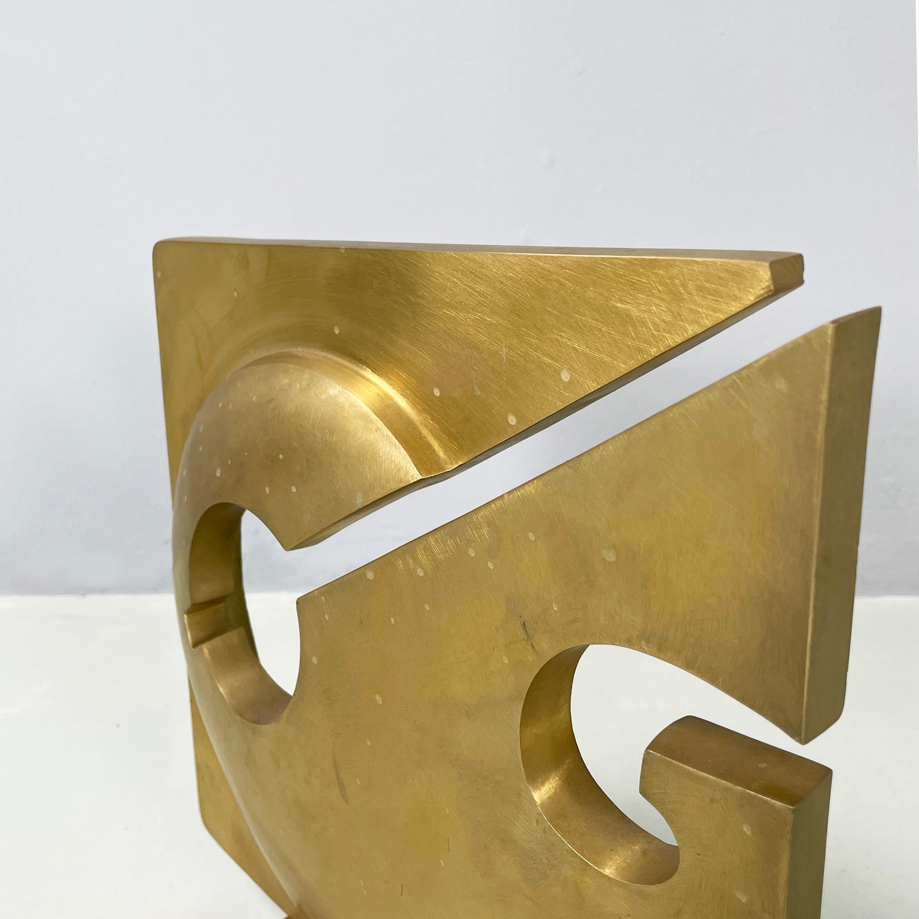 Italian modern brutalist Brass sculpture by Edmondo Cirillo, 1970s For Sale 1