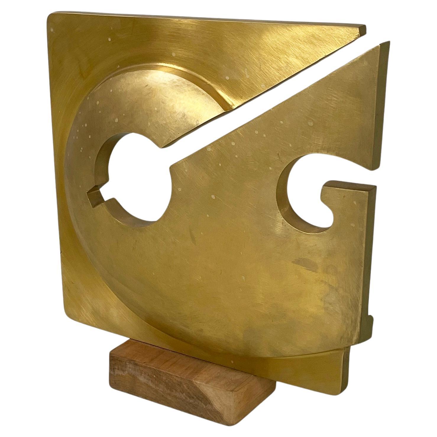 Italian modern brutalist Brass sculpture by Edmondo Cirillo, 1970s