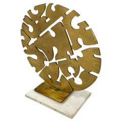 Vintage Italian modern Brutalist style Brass sculpture by Edmondo Cirillo, 1980