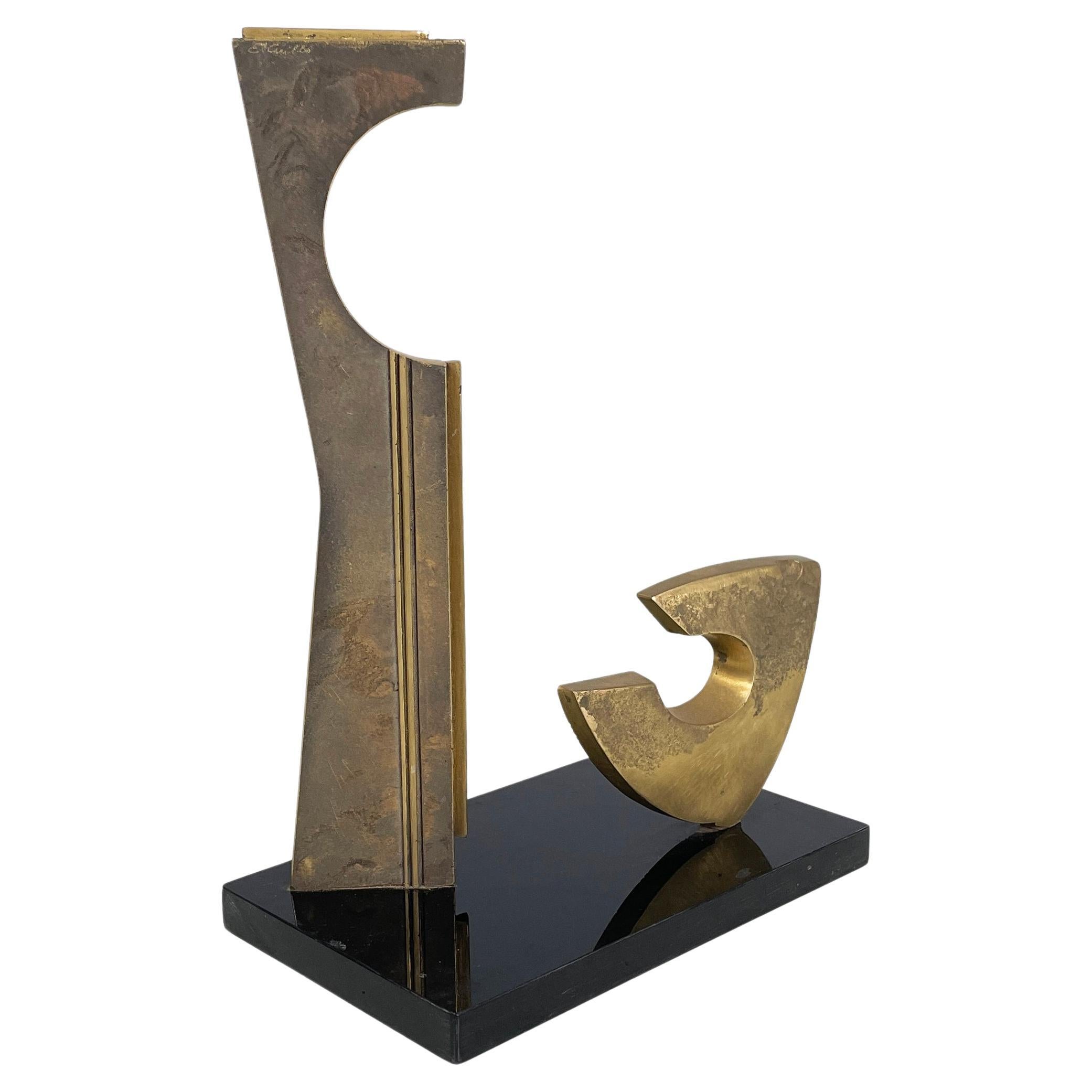 Sculptures italiennes modernes brutalistes en laiton d'Edmondo Cirillo, 1982