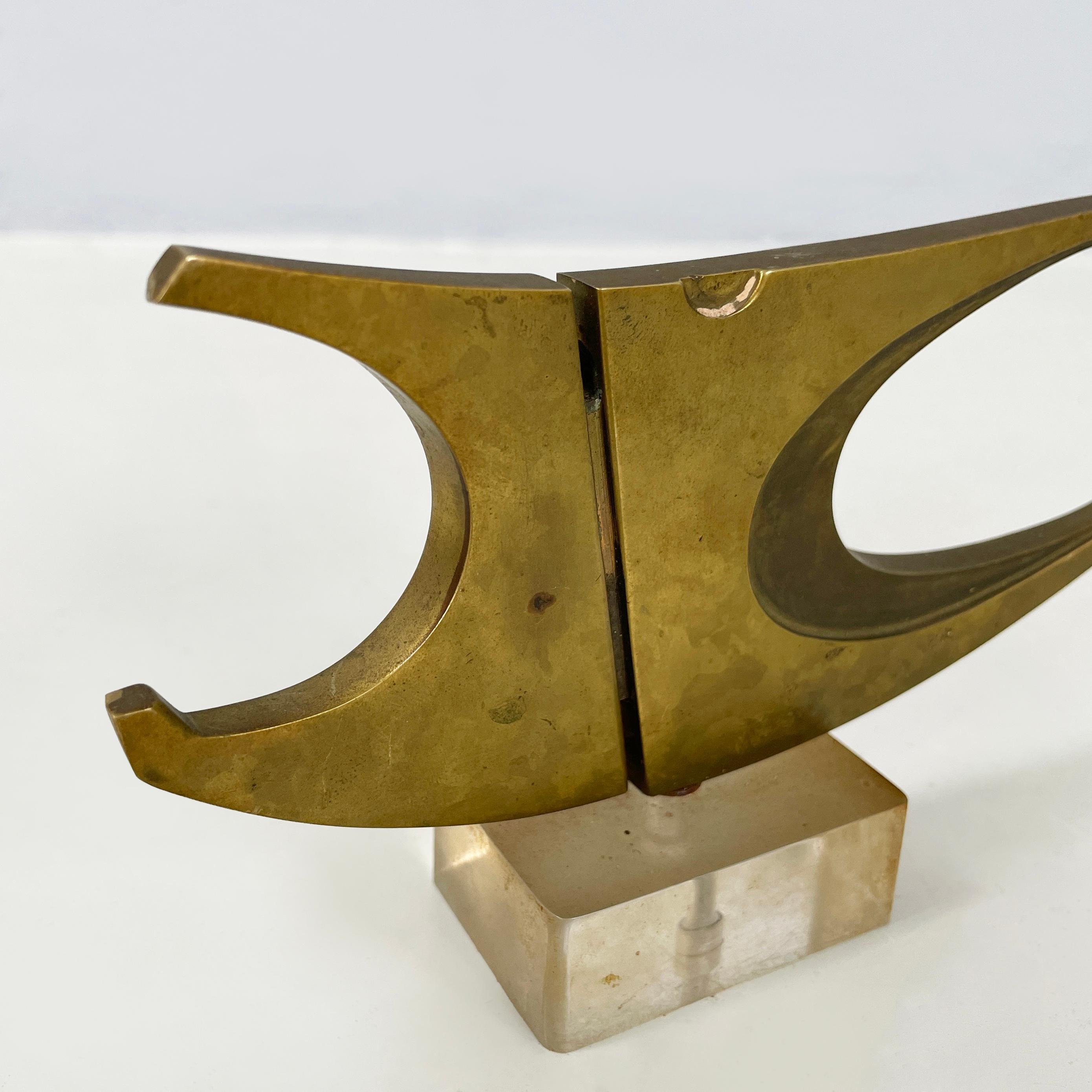 Italian modern Brutalist style Bronze sculpture by Edmondo Cirillo, 1972
 Bronze sculpture with reference to the brutalist style. The shape alternates round parts with more square parts, concave and convex parts. On the front it has a decorative
