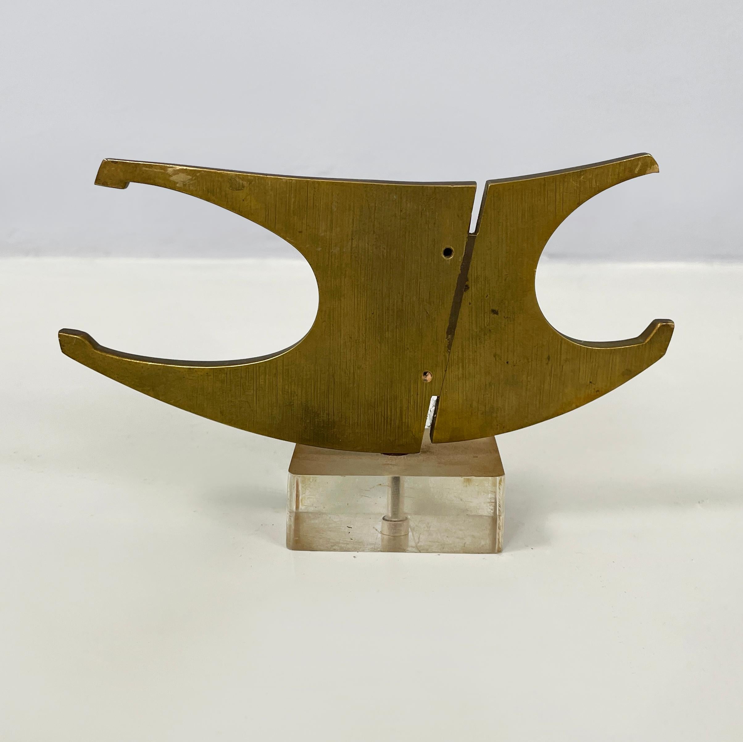 Late 20th Century Italian modern Brutalist style Bronze sculpture by Edmondo Cirillo, 1970s For Sale