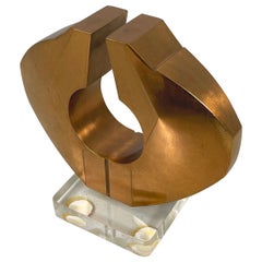 Scultura in bronzo in stile brutalista moderno italiano di Edmondo Cirillo, anni '70