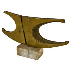 Vintage Italian modern Brutalist style Bronze sculpture by Edmondo Cirillo, 1970s