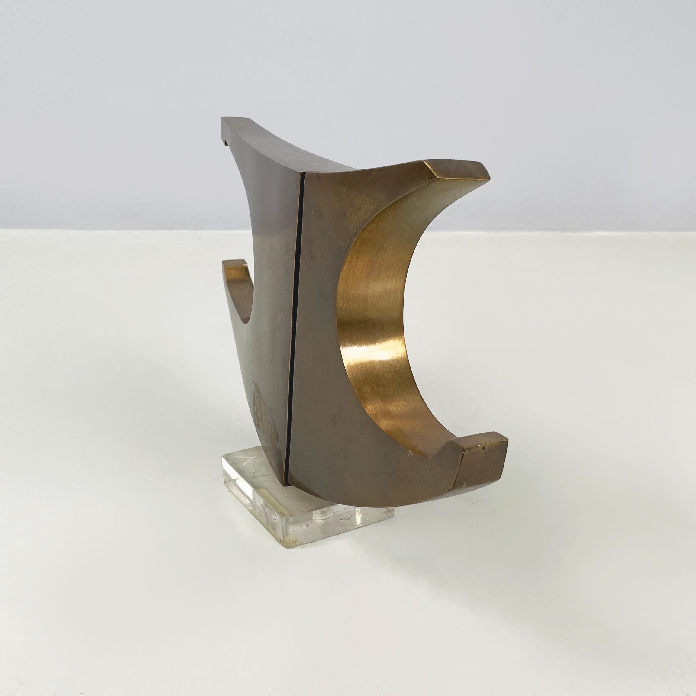 Fin du 20e siècle Sculpture italienne moderne brutaliste en bronze d'Edmondo Cirillo, 1972 en vente
