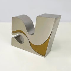Italian modern Brutalist style Metal gold metal sculpture Edmondo Cirillo 1972