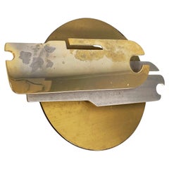 Italian modern Brutalist styleWall sculpture in brass and metal by Cirillo, 1979