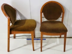 Italian Modern Burl Walnut Side Chairs By Colber International-Set of 4