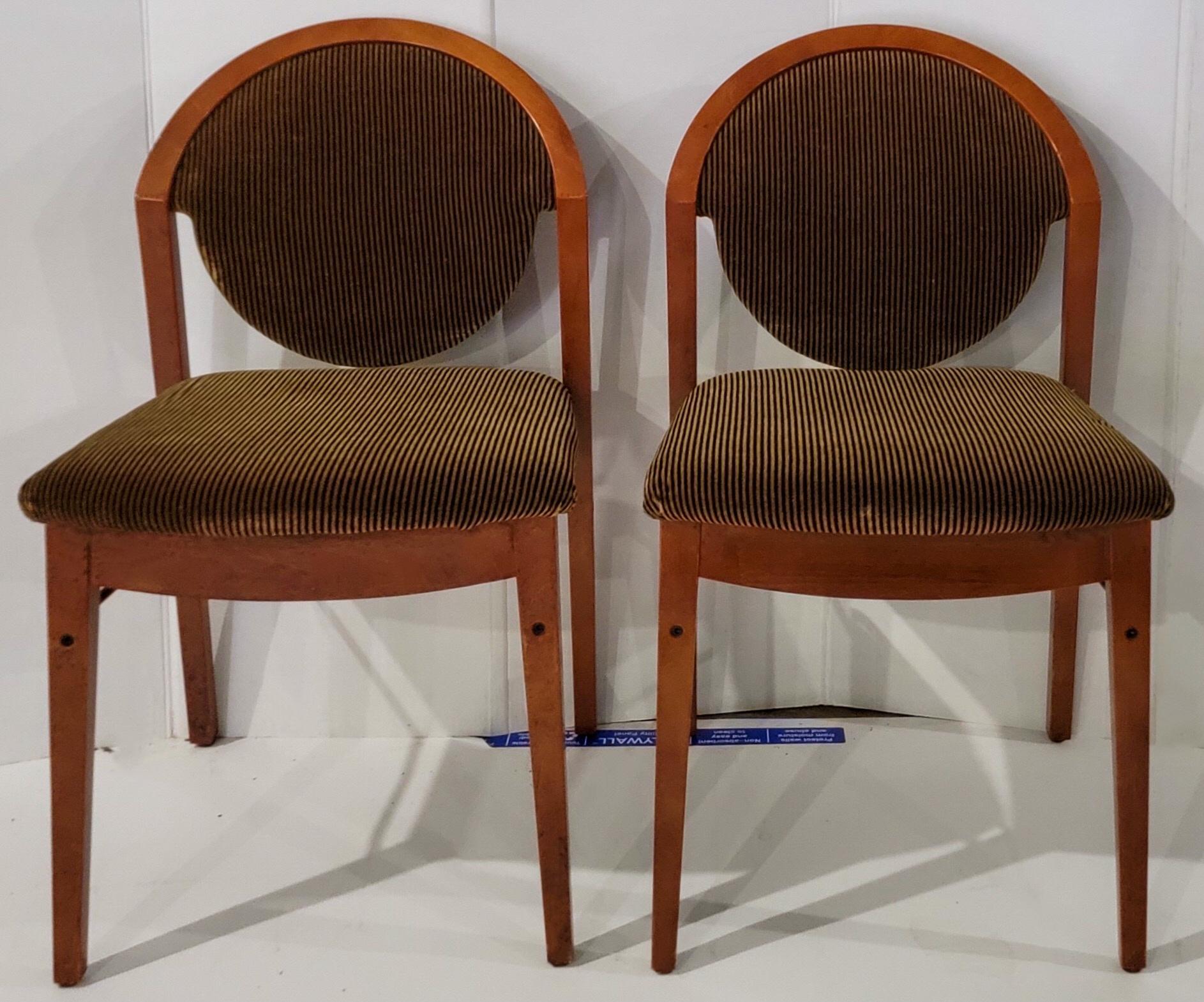 20th Century Italian Modern Burl Walnut Side Chairs By Colber International-Set of 4 