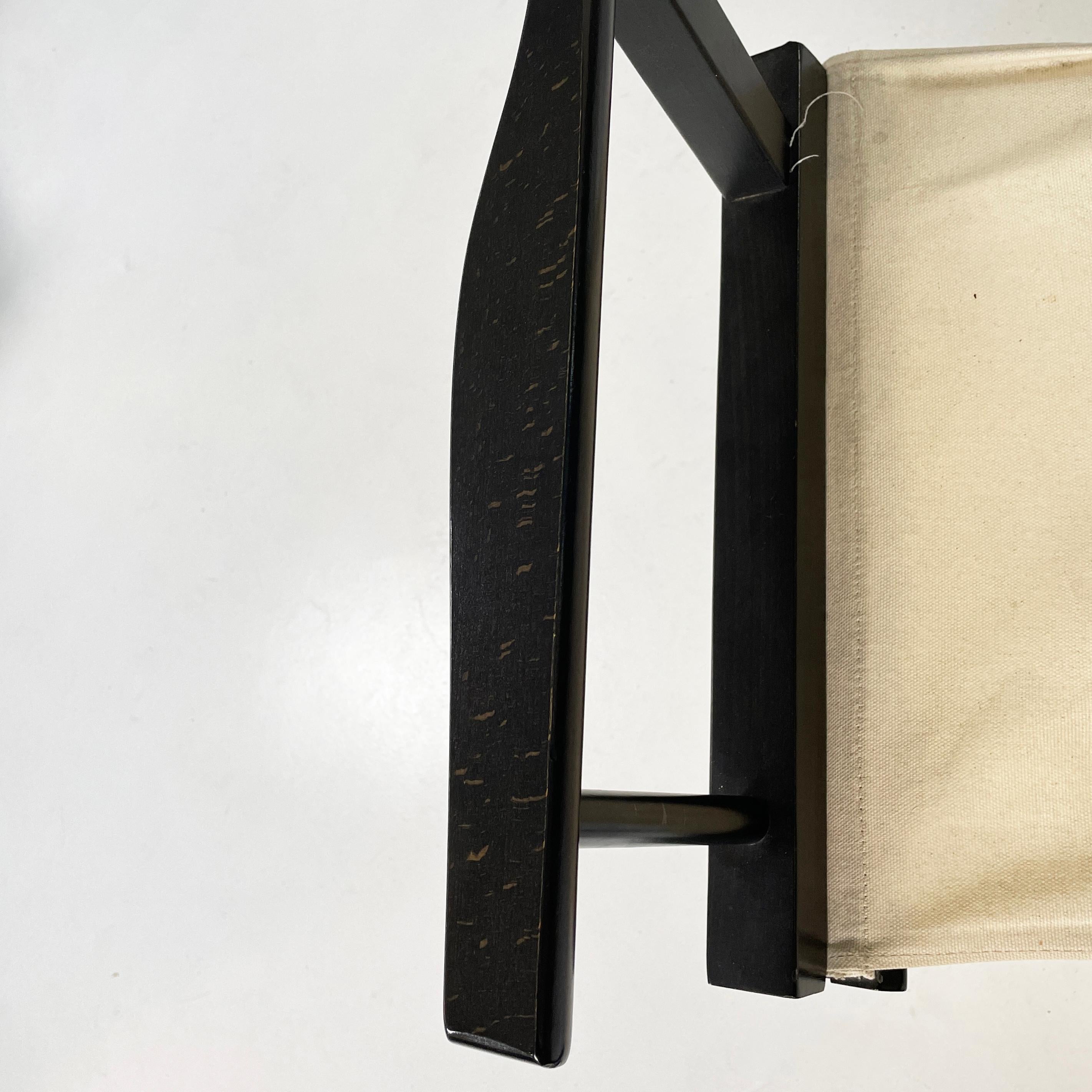 Fauteuils directoriaux pliants modernes italiens Calligaris noir bois blanc tissu 1990 en vente 10